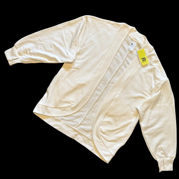 French Terry Cardigan Cream Sz XS - Picture 9 of 15